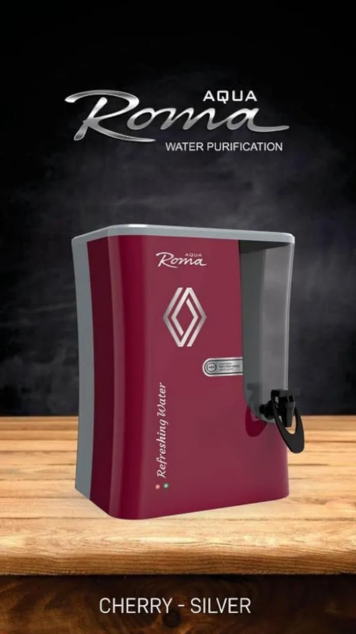 Aqua Roma Water Purifier with RO + Active Copper + Alkaline gives Pure Mineral Water | LED Indicator | Storage 9 Ltr | Capacity 15 Ltr Per Hr. | 8 stage Purification Technology || Cherry Red