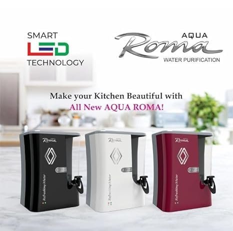 Aqua Roma Water Purifier with RO + Active Copper + Alkaline gives Pure Mineral Water | LED Indicator | Storage 9 Ltr | Capacity 15 Ltr Per Hr. | 8 stage Purification Technology || Cherry Red