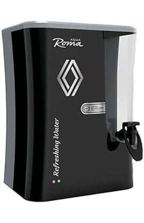 Aqua Roma Water Purifier with RO + Active Copper + Alkaline gives Pure Mineral Water | LED Indicator | Storage 9 Ltr | Capacity 15 Ltr Per Hr. | 8 stage Purification Technology || BLACK