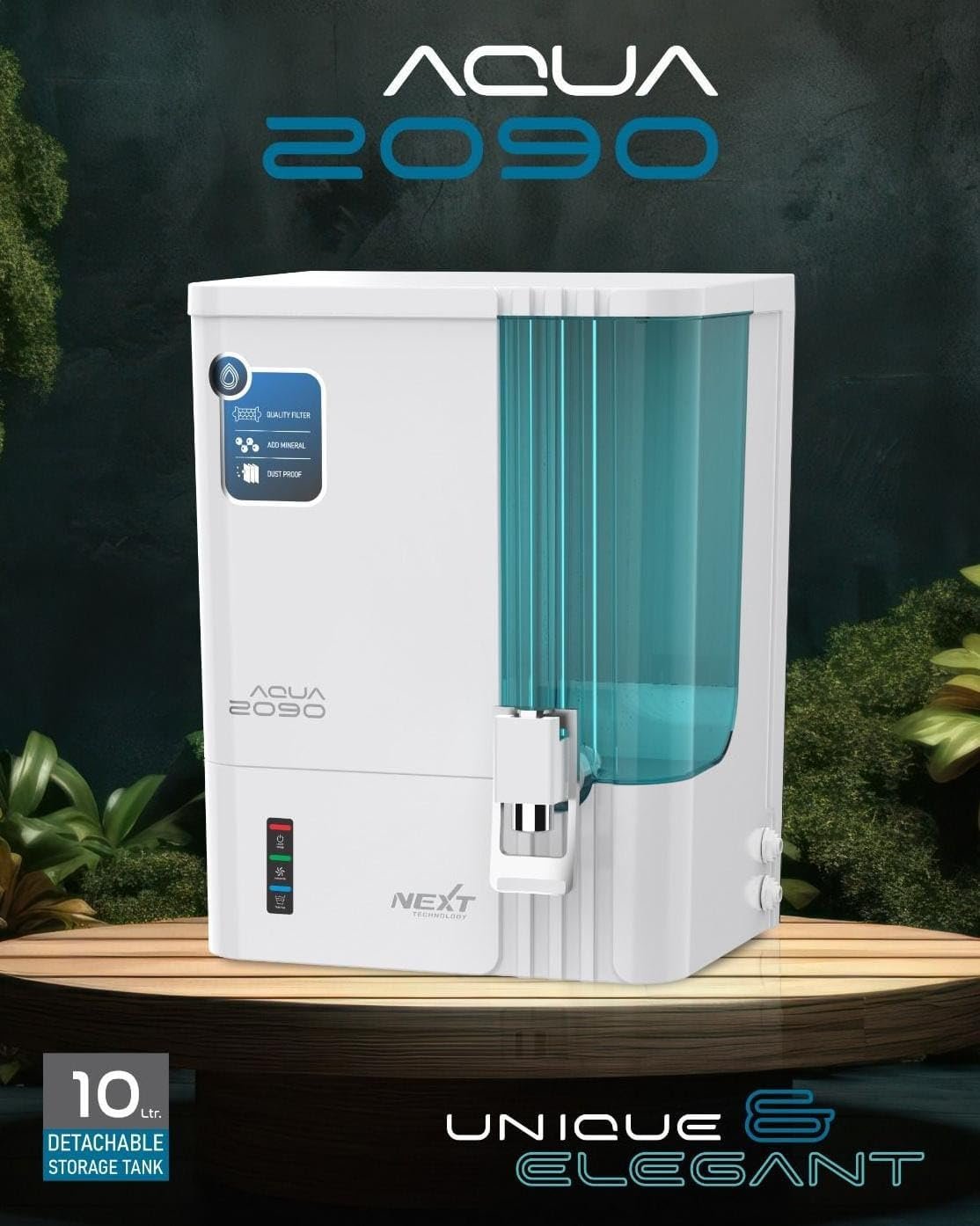 Aqua 2090 NXT Ultrasaver Water Purifier with RO+3IN1 Copper with Alkaline | 9 Stage Purification | Capacity 18 Ltr Per Hr. | UV Tank LED | Glorious Green (RO+COPPER)