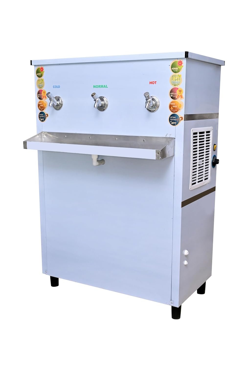 FRIZZIN 40 Liter Hot Normal Cold Drinking Water Cooler Stainless Steel Inbuilt 25 Lph R.o System with 100% Copper Cooling ISO Certified Power Saver