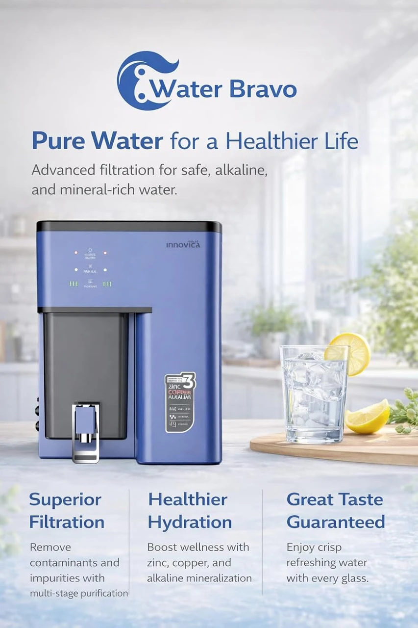 Aqua Innovica RO Water purifier 10 L RO + UV + UF + Minerals + TDS Control Water Purifier (Blue)