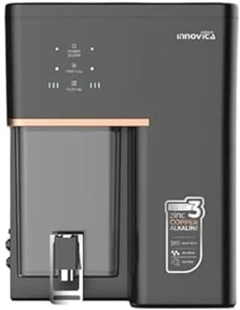 Aqua Innovica RO Water purifier 10 L RO + UV + UF + Copper + Alkaline + Minerals Water Purifier (Black)